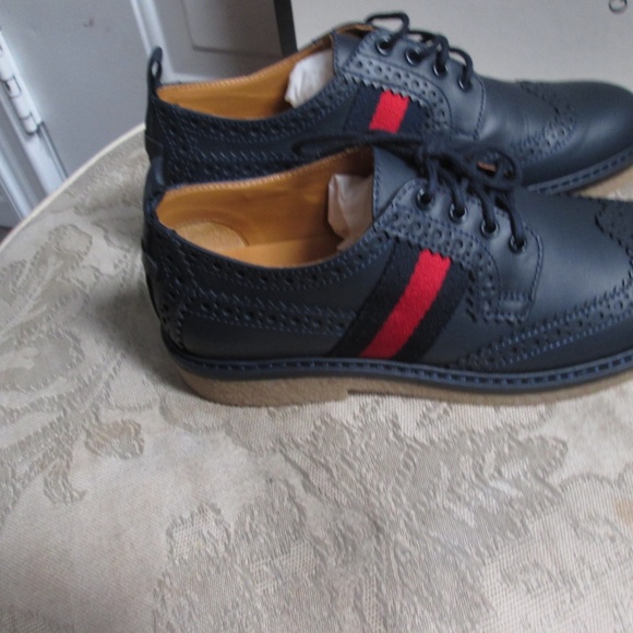 BNB Gucci Junior DARBY Oxford Blue Dress Shoes Sz Euro 32/US 1 - Picture 5 of 13